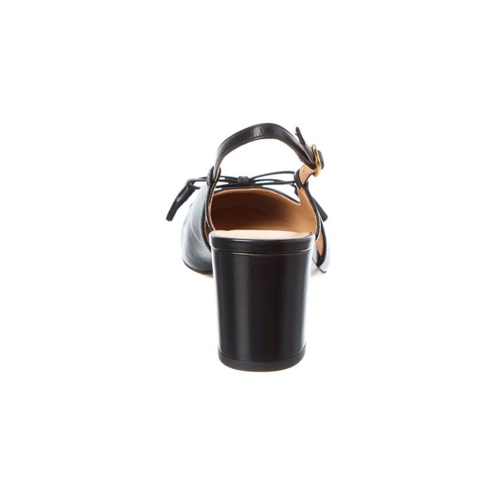 Valentino Bow 60 Leather Slingback Pump, Brown - Picture 3 of 5